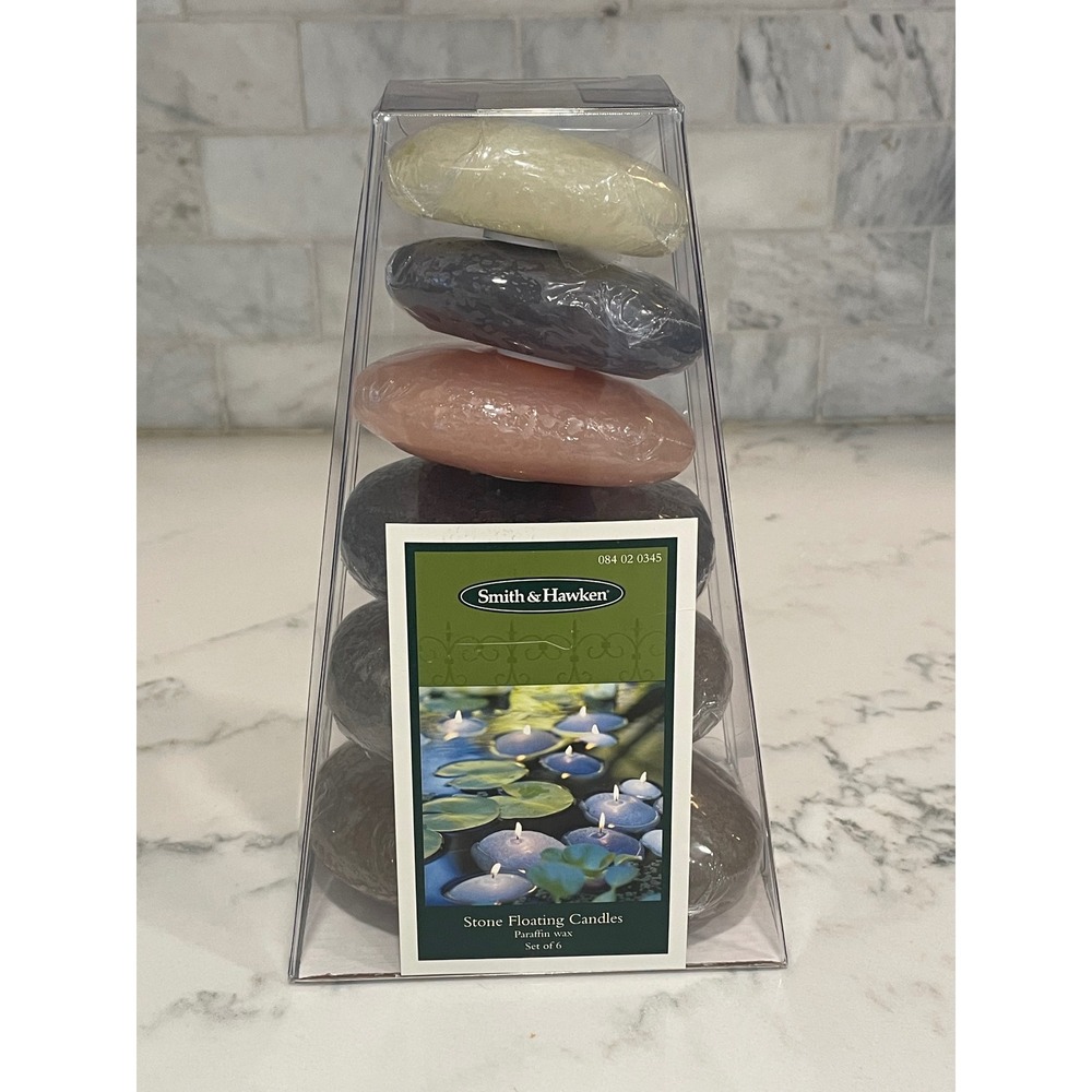 Smith‎ & Hawken Stone Floating Candles Pillar Rocks Set of 6